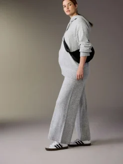 Next Grey Maternity Knitted Wide Leg Trousers^Women Pants