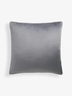 Next Grey Matte Velvet Contrast Pipe 50 x 50cm Cushion^ Cushions & Throws
