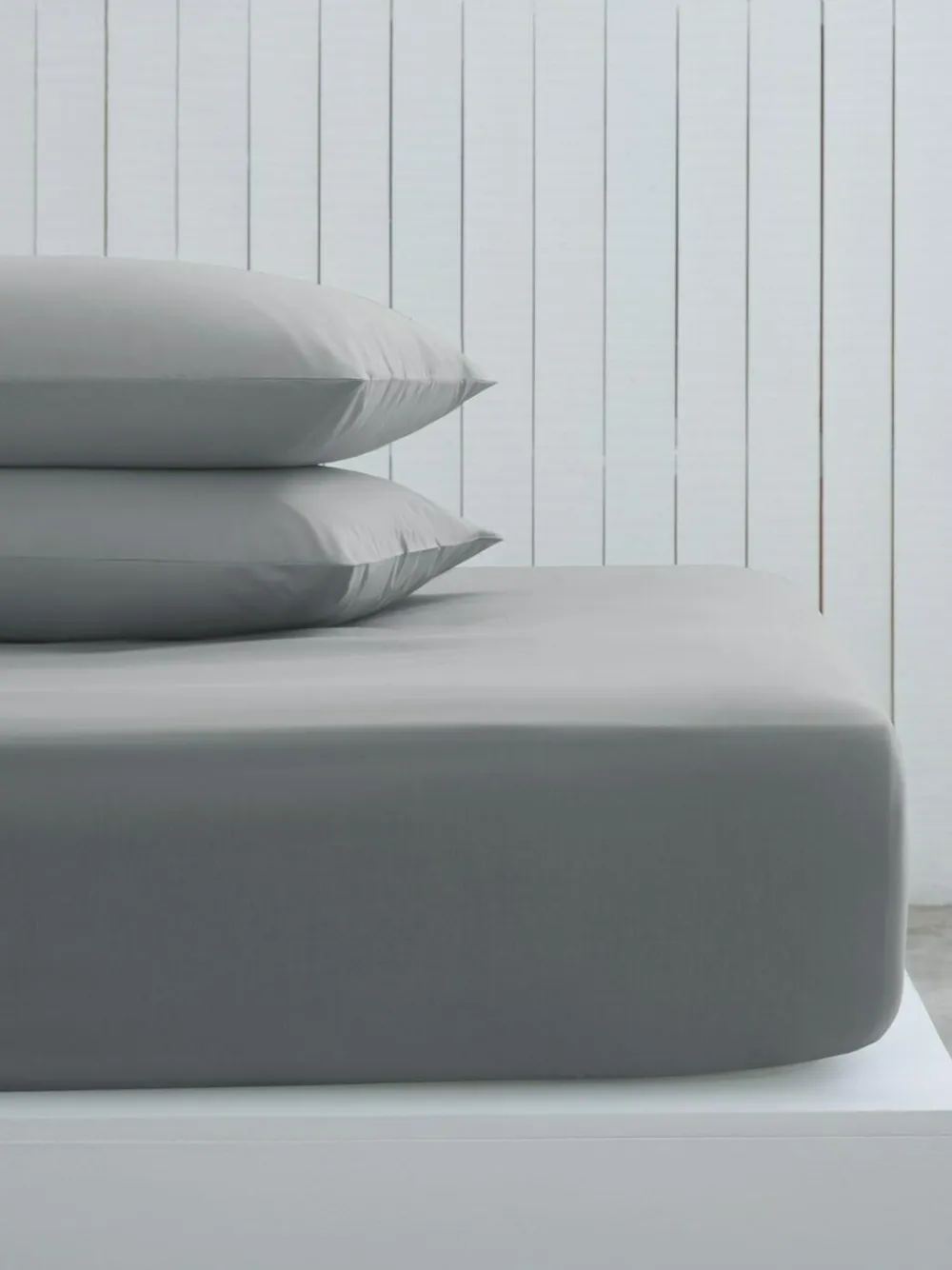 Next Grey Mid Cotton Rich Deep Fitted Bed Sheet^ Bedsheets & Pillow Cases