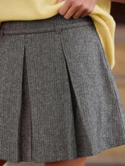 Online Next Grey Mini Kilt Skirt With Wool