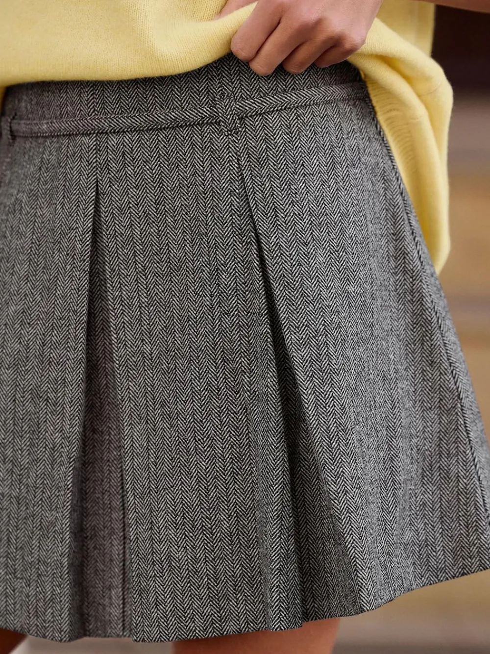 Online Next Grey Mini Kilt Skirt With Wool