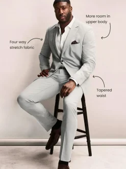 Next Muscle Fit Motionflex Stretch Suit Jacket^ Grey Suits