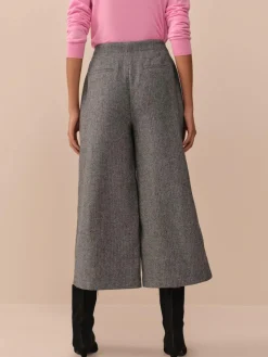 New Next N. Premium Herringbone Culottes With Wool Grey