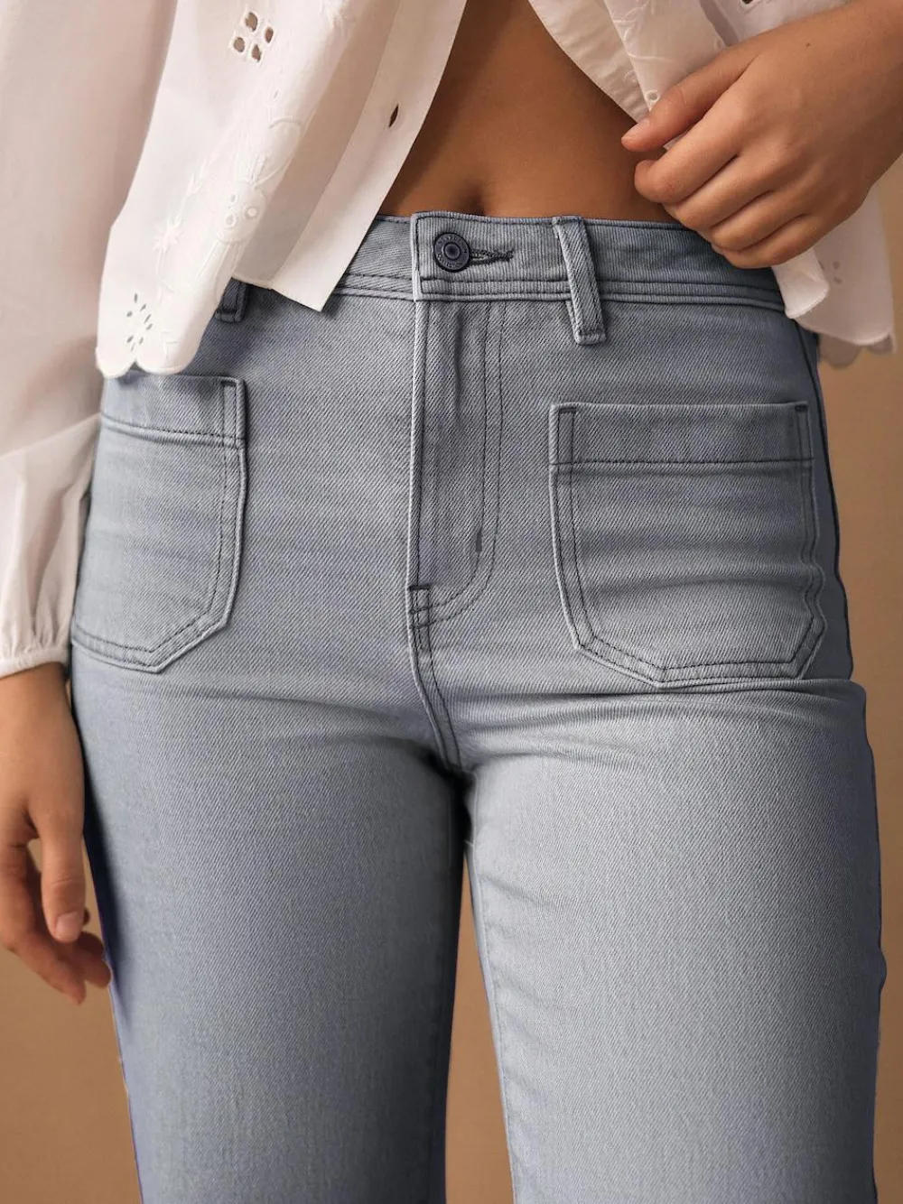 Next Patch Pocket Wide Leg Jeans^Women Jeans|Jeans