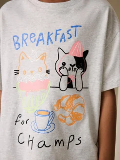 Discount Next Grey Pets Oversized Graphic Print T-Shirt (3-16yrs)