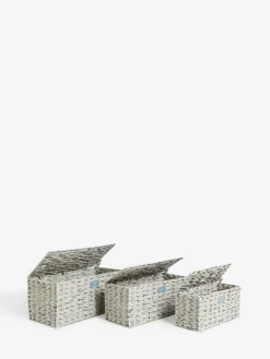 Sale Next Grey Plastic Wicker Set of 3 Storage Basket