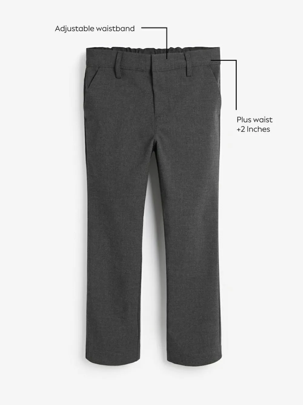 Outlet Next Plus Waist School Formal Stretch Skinny Trousers (3-17yrs) Grey