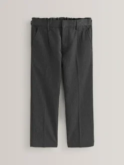 Next Plus Waist School Pleat Front Trousers (3-17yrs) Grey