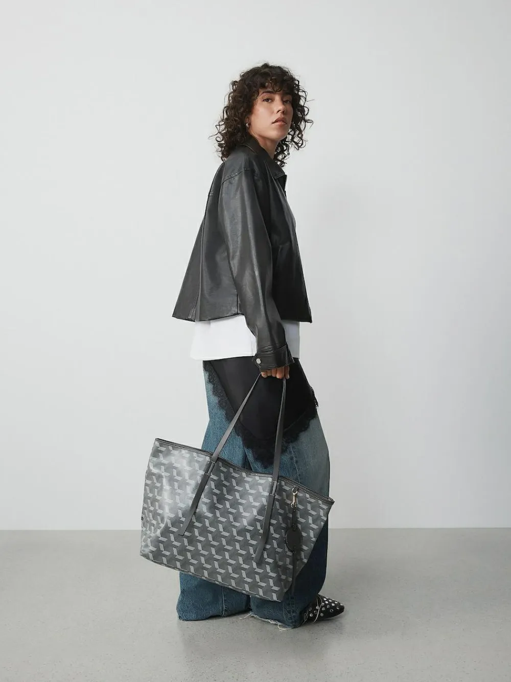 Next Grey Printed Shoulder Bag^Women Bags