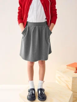 New Next Grey Pull-on Stretch School Skirt (3-16yrs)