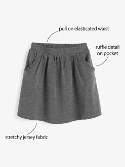 New Next Grey Pull-on Stretch School Skirt (3-16yrs)
