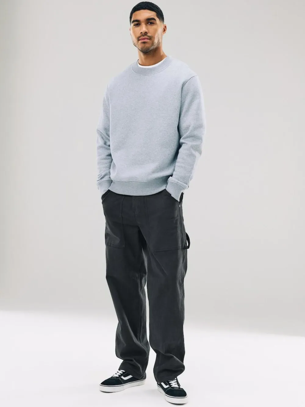 Next Grey Regular Fit Heavyweight Cotton Rich Crew Neck Sweatshirt^ Nightwear|Sweatshirts & Hoodies