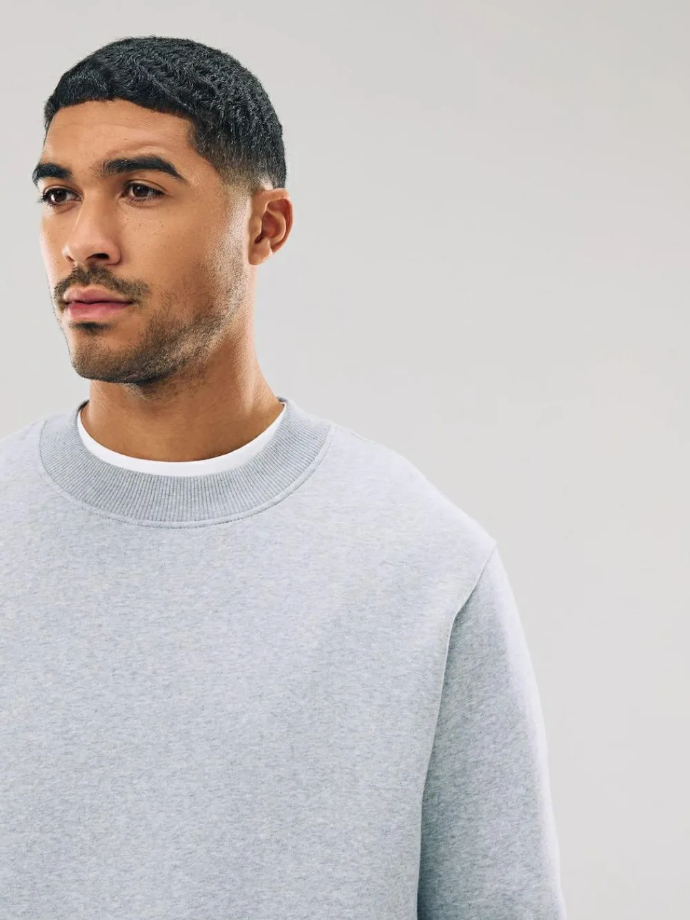 Next Grey Regular Fit Heavyweight Cotton Rich Crew Neck Sweatshirt^ Nightwear|Sweatshirts & Hoodies