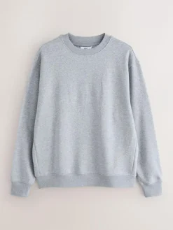 Next Grey Regular Fit Heavyweight Cotton Rich Crew Neck Sweatshirt^ Nightwear|Sweatshirts & Hoodies