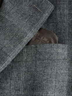 Clearance Next Grey Regular Fit Signature Reda Italian Wool Fabric Check Suit Jacket