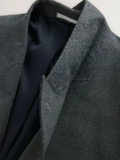 Next Grey Regular Fit Texture Motionflex Stretch Suit Jacket^ Grey Suits