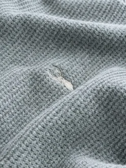 New Next Regular Fit Textured Oxford Mock Shirt Jumper Grey