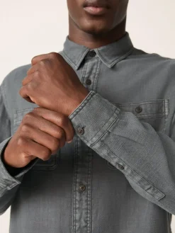 Next Regular Fit Textured Twin Pocket Long Sleeve Shirt^ Shirts