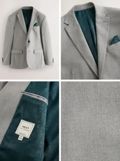 Next Grey Regular Fit Textured Suit Jacket^ Grey Suits|Blazers & Formal Jackets