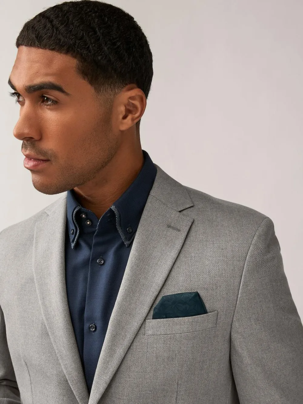Next Grey Regular Fit Textured Suit Jacket^ Grey Suits|Blazers & Formal Jackets