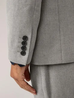 Next Grey Regular Fit Textured Suit Jacket^ Grey Suits|Blazers & Formal Jackets