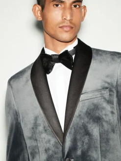 Sale Next Regular Fit Velvet Blazer Grey