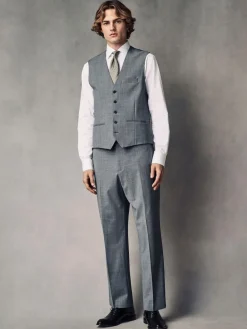 Best Next Regular Fit Wool Blend Motionflex Waistcoat Grey