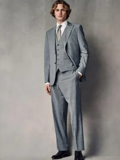 Best Next Regular Fit Wool Blend Motionflex Waistcoat Grey