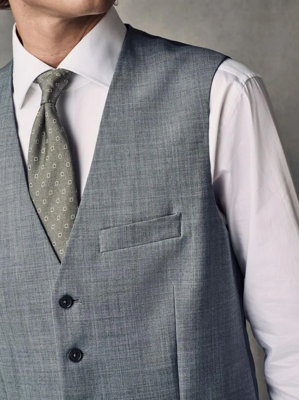 Best Next Regular Fit Wool Blend Motionflex Waistcoat Grey