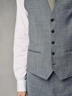 Best Next Regular Fit Wool Blend Motionflex Waistcoat Grey