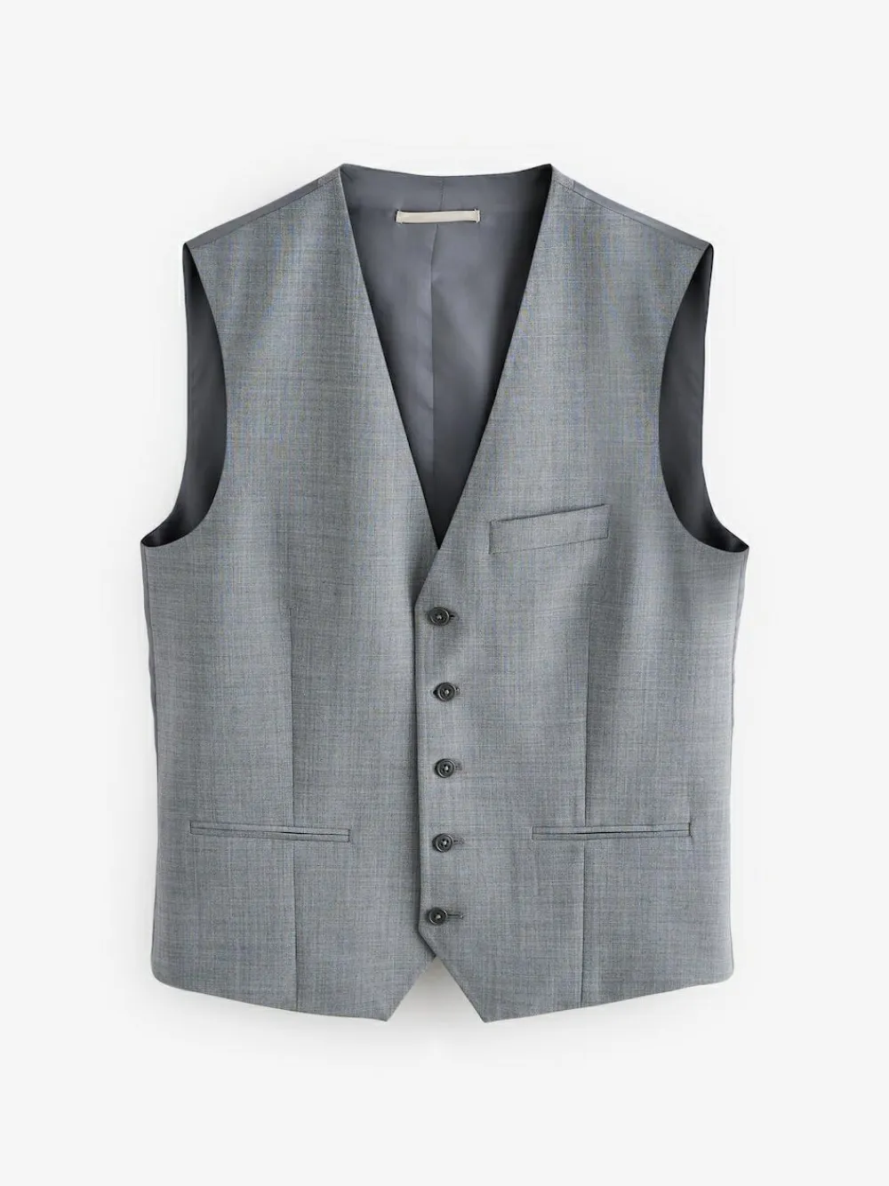 Best Next Regular Fit Wool Blend Motionflex Waistcoat Grey