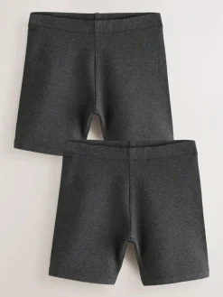 Clearance Next Regular Length 2 Pack Cotton Rich Stretch Cycle Shorts (3-16yrs) Grey