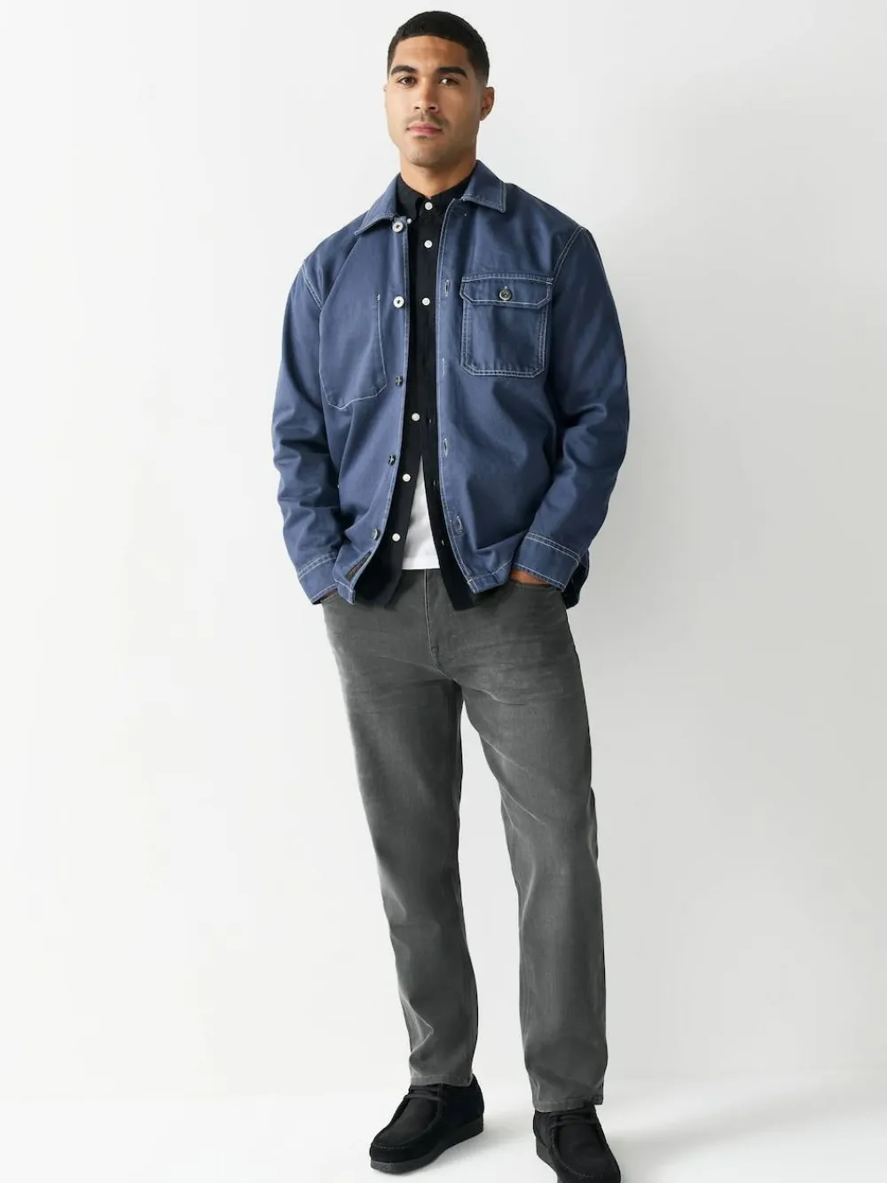 Next Grey Regular Tapered Fit Motionflex Jeans