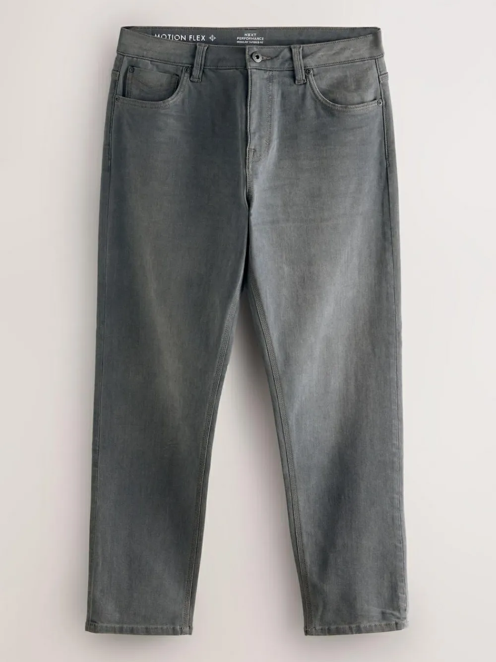Next Grey Regular Tapered Fit Motionflex Jeans