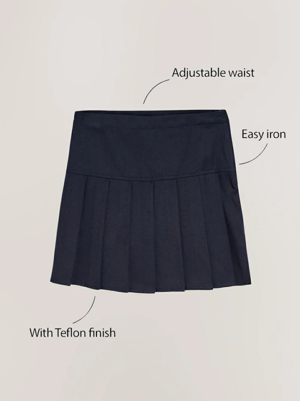 Next Grey Regular Waist 2 Pack Pleated School Skirts (3-16yrs)^ Shorts & Skirts