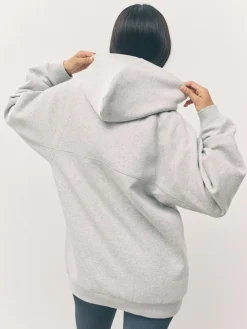 Best Next Relaxed Fit Heavyweight Longline Hoodie Grey