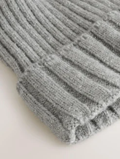 Clearance Next Grey Rib Knit Pom Hat