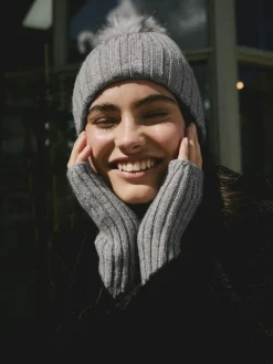 New Next Ribbed Handwarmer Gloves 1 Pack Grey