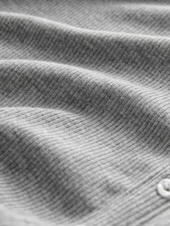 Next Ribbed Long Sleeve Henley Bodysuit Grey