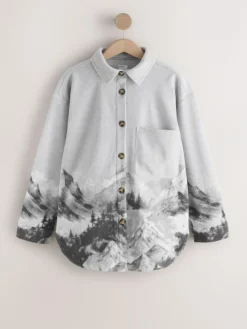 Outlet Next Polar Fleece Shacket Grey Scene