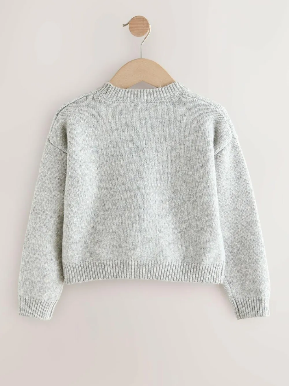 Next Grey Sequin Bow Jumper (3-16yrs)^ Knitwear & Sweaters|Knitwear