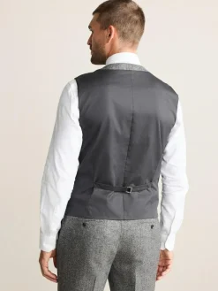 Discount Next Signature Abraham Moon 100% British Wool Donegal Suit Waistcoat Grey