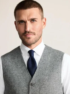 Discount Next Signature Abraham Moon 100% British Wool Donegal Suit Waistcoat Grey