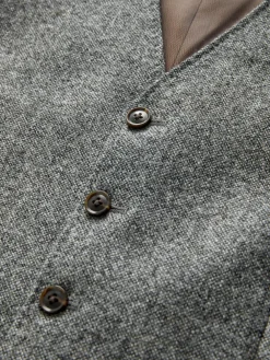 Discount Next Signature Abraham Moon 100% British Wool Donegal Suit Waistcoat Grey
