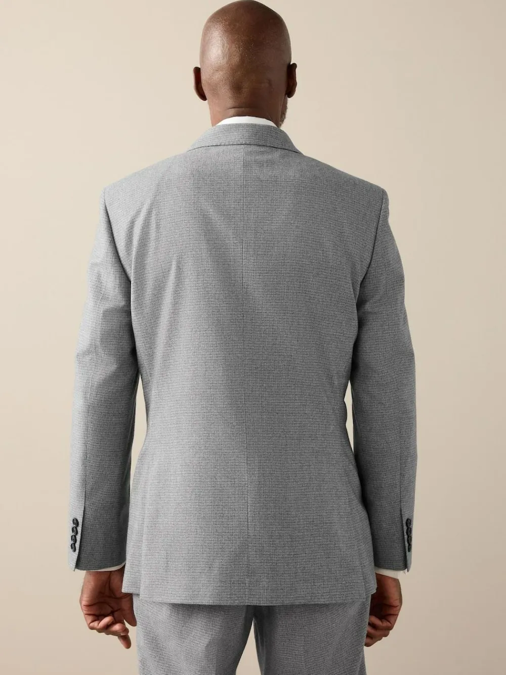 Outlet Next Grey Signature Cerruti Wool Puppytooth Double Breasted Suit Jacket