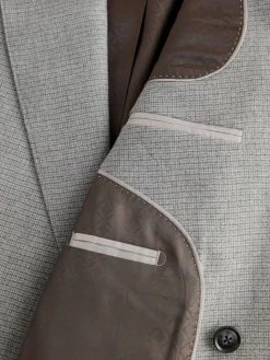 Outlet Next Grey Signature Cerruti Wool Puppytooth Double Breasted Suit Jacket