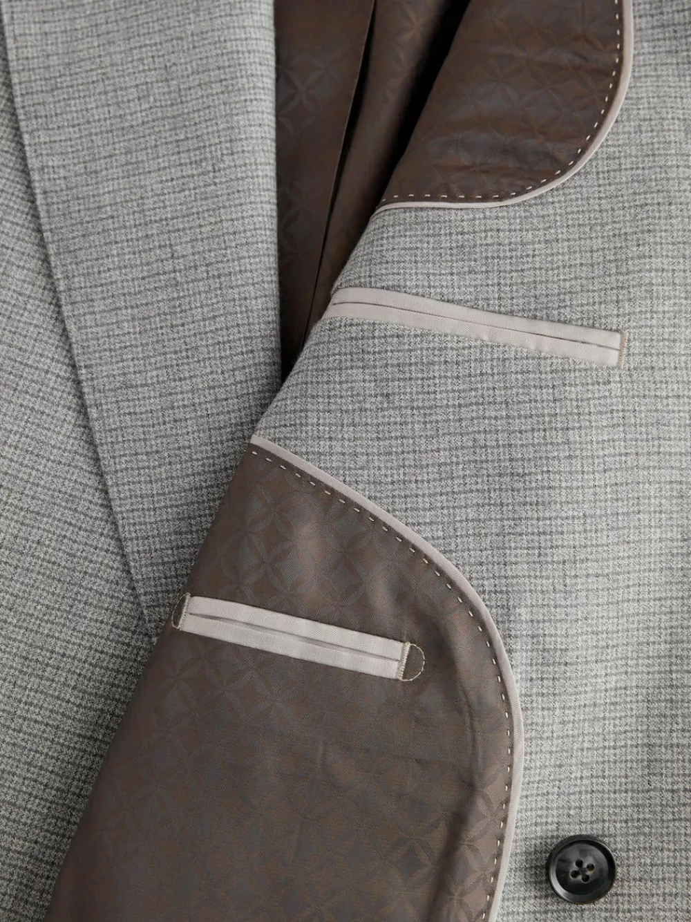 Outlet Next Grey Signature Cerruti Wool Puppytooth Double Breasted Suit Jacket