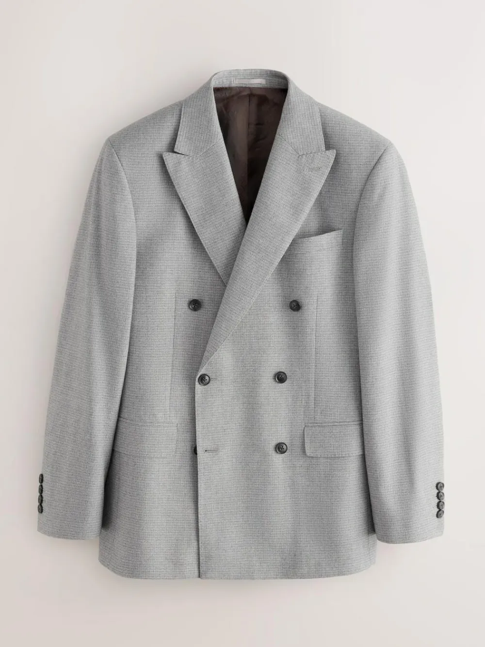 Outlet Next Grey Signature Cerruti Wool Puppytooth Double Breasted Suit Jacket