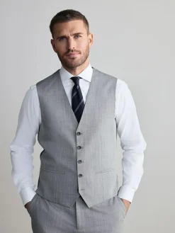 Online Next Grey Signature Nova Fides Wool Waistcoat