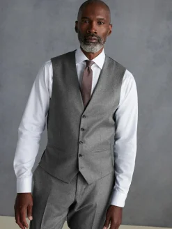 Next Signature Zignone Italian Wool Cashmere Blend Flannel Suit Waistcoat^ Vests